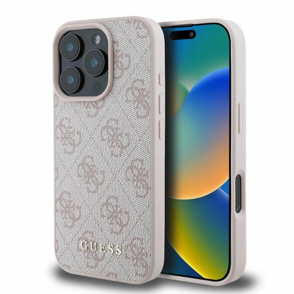 Guess 4G Classic dėklas telefonui iPhone 16 Pro - rožinis