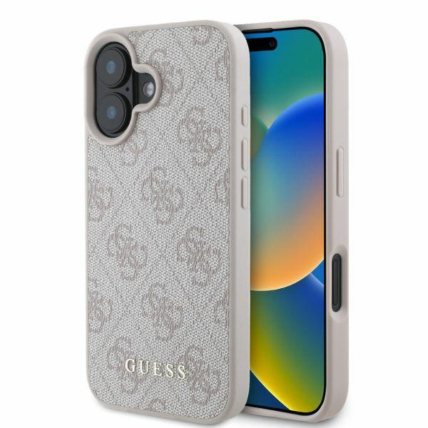 Guess 4G Classic dėklas telefonui iPhone 16 - rožinis