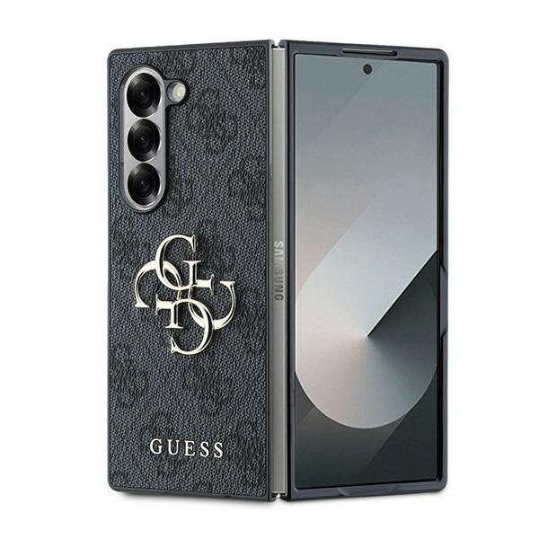 Dėklas telefonui Guess Odinis 4G Su metalo logotipu Samsung Galaxy Z Fold 6 - juodas