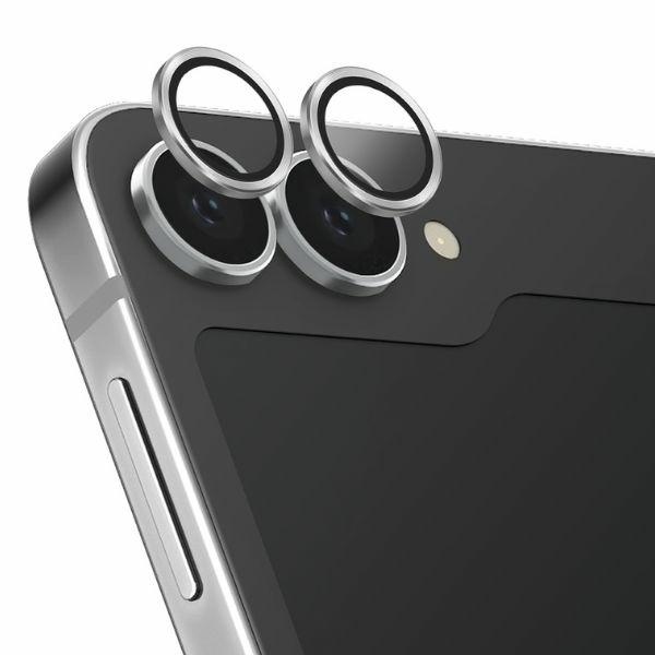 Uniq Optix Aliuminio Tempered Glass lęšio apsaugai su aplikatoriumi Samsung Galaxy Z Flip 6 - baltas