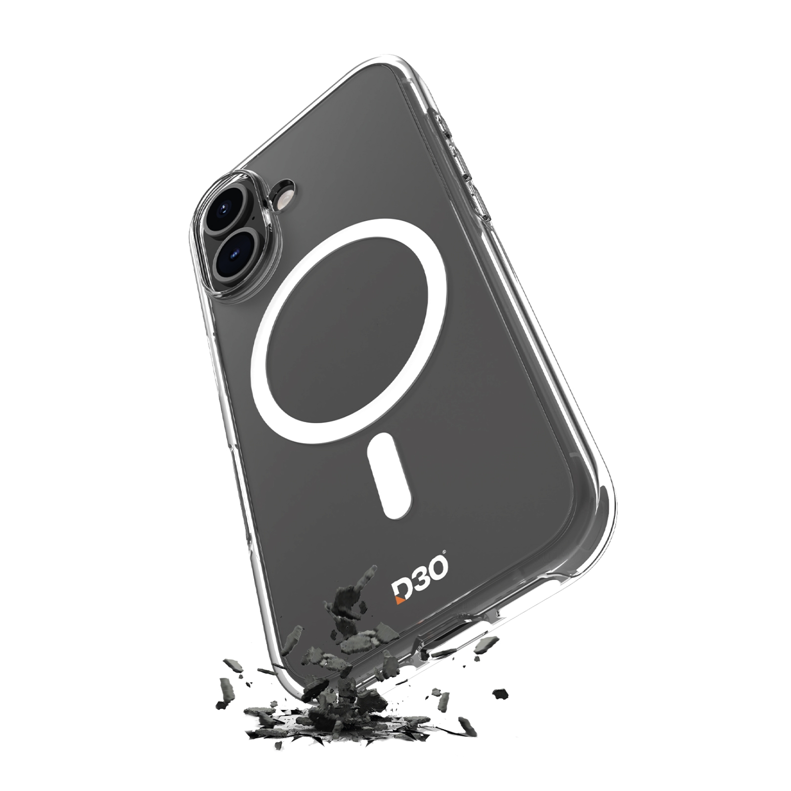 Puro Impact Clear D3O Magnetinis Silikoninis dėklas telefonui iPhone 16 - Skaidrus
