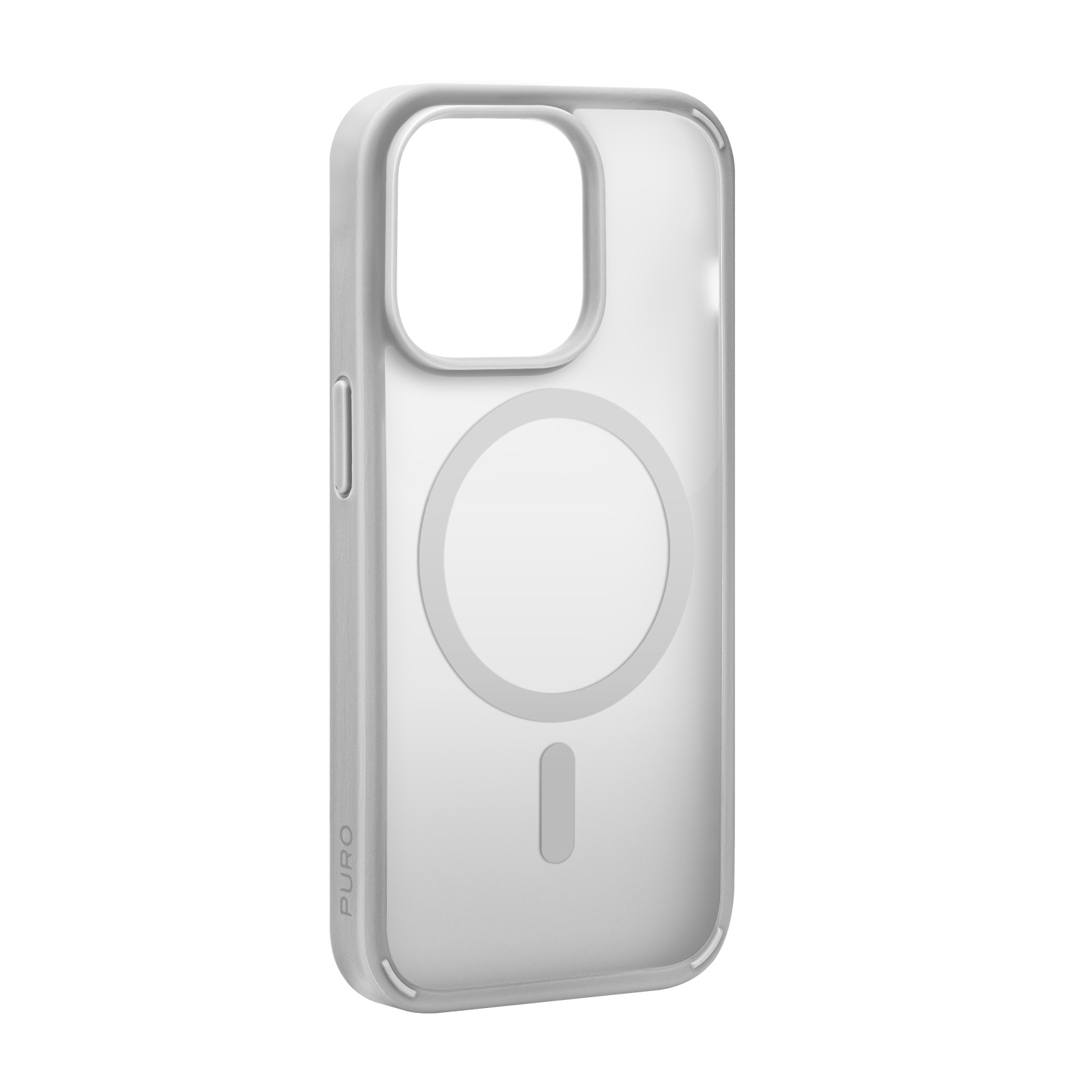 Puro Gradient magnetinis silikoninis dėklas telefonui iPhone 15 Pro - sidabrinis