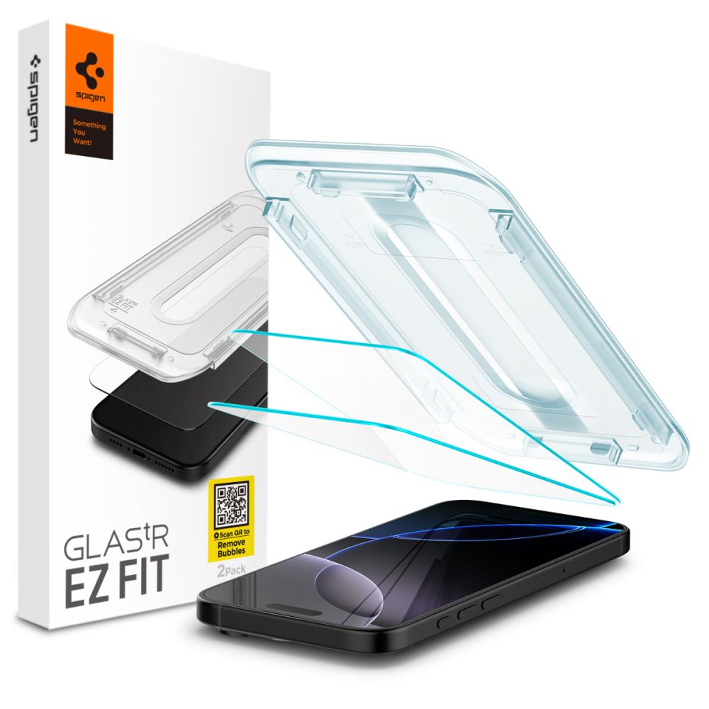 Spigen Glas.tR EZ Fit Apsauginis stiklas iPhone 16 Pro / 17 / 17 Pro - 2 vnt