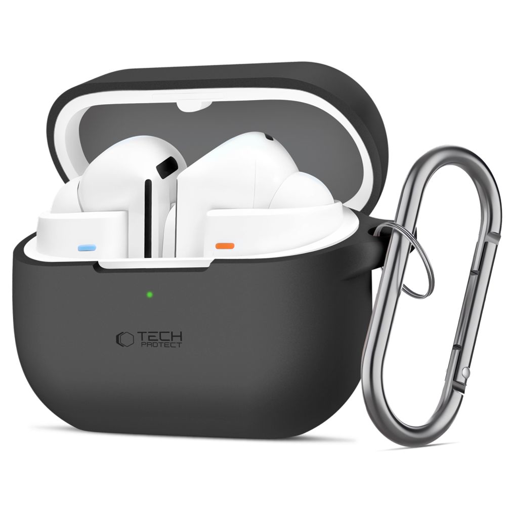 Tech-Protect silikoninis kablio dėklas Samsung Galaxy Buds 3 / 3 Pro - juodas