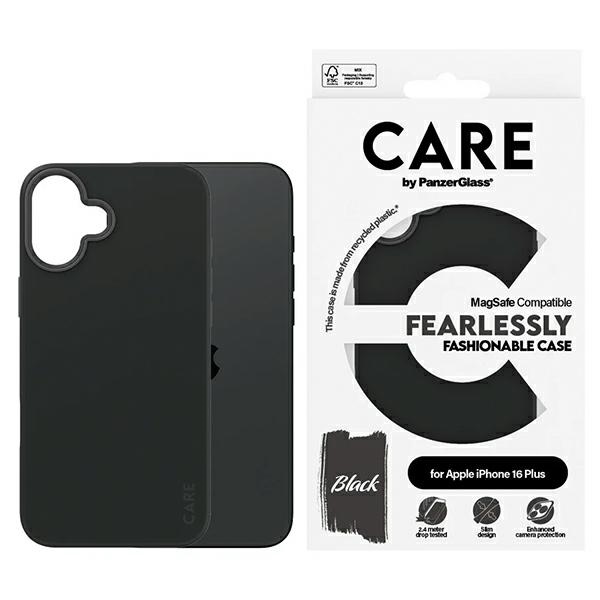 CARE by PanzerGlass madingas dėklas telefonui iPhone 16 Plus 6.7" juodas Magnetinis 1379