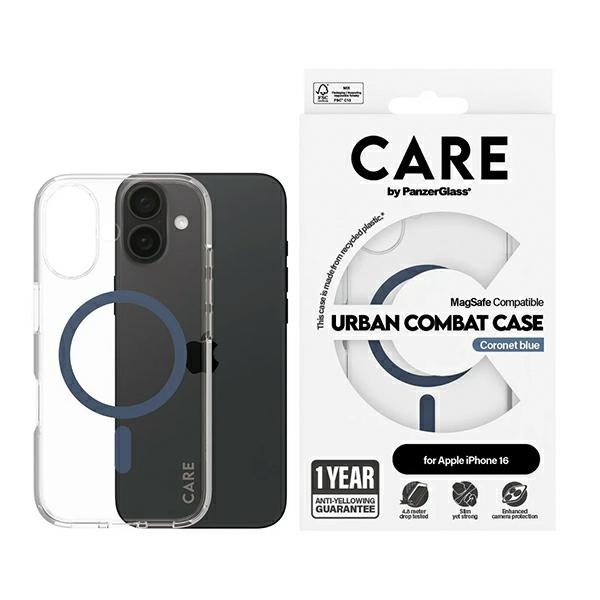CARE by PanzerGlass Flagmano dėklas telefonui iPhone 16 6.1" mėlynas/mėlynas Magnetinis 1365