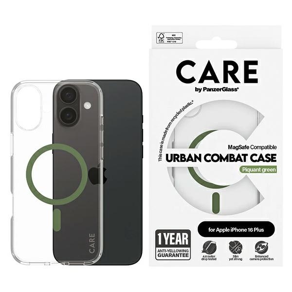 CARE by PanzerGlass Flagmano dėklas telefonui iPhone 16 Plus 6.7" žalias/žalias Magnetinis 1371