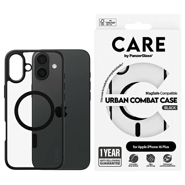 CARE by PanzerGlass Flagship Urban dėklas telefonui Magnetinis iPhone 16 Plus - Skaidrus