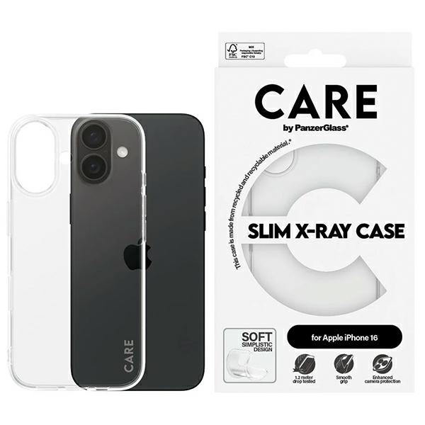 CARE by PanzerGlass X-Ray Soft Basic dėklas telefonui iPhone 16 6.1" skaidrus 1441