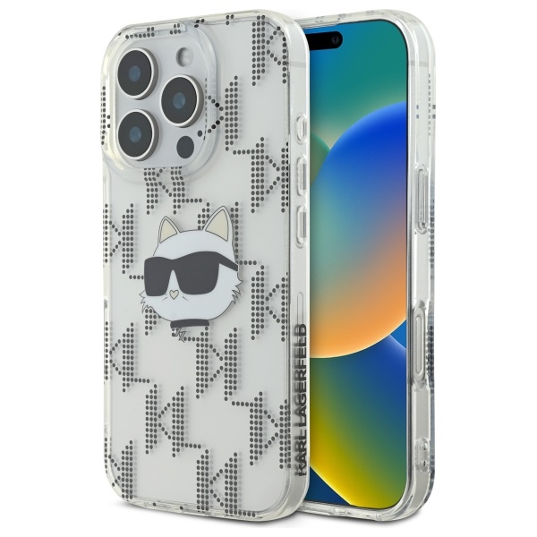 Karl Lagerfeld IML Choupette Head Electroplated Dėklas telefonui iPhone 16 Pro Max - skaidrus