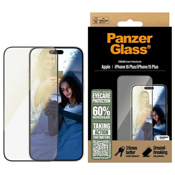 PanzerGlass EyeCare apsauginis stiklas iPhone 16 Plus 6.7" Itin platus pritaikymas 2867