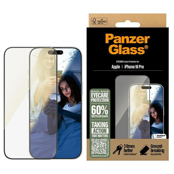 PanzerGlass EyeCare apsauginis stiklas iPhone 16 Pro 6.3" Itin platus pritaikymas 2866