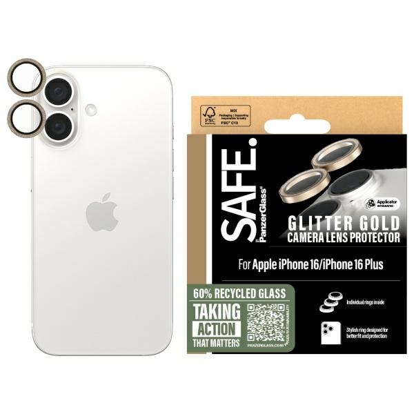 SAFE by PanzerGlass iPhone 16 6.1" / 16 Plus 6.7" lęšių apsauga auksinė/blizganti auksinė SAFE95894