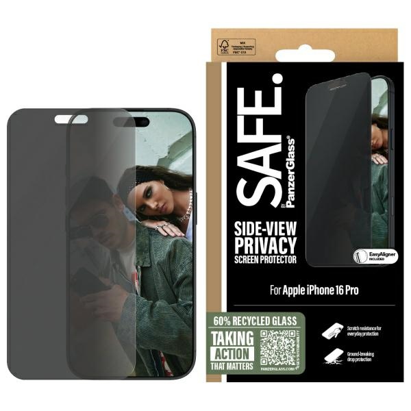 SAFE by PanzerGlass iPhone 16 Pro 6.3" Privatumo apsauginis stiklas Ultra-Wide Fit SAFEP95876