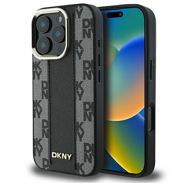 DKNY Languotas raštas magnetinis iPhone 16 Pro Max dėklas - juodas