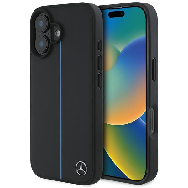 Mercedes MB Blue Line odinis magnetinis iPhone 16 dėklas - juodas