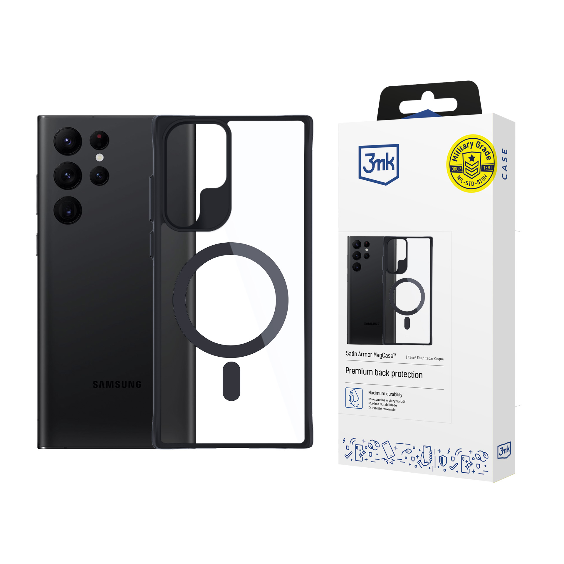 3mk Satin Armor Magnetinis dėklas Samsung Galaxy S24 Ultra - Skaidrus