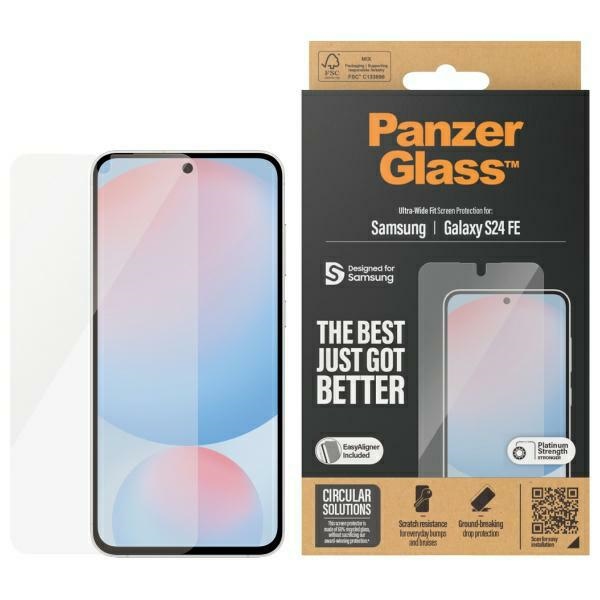PanzerGlass Ultra-Wide Fit Apsauginis stiklas temperuotas Samsung Galaxy S23 FE - skaidrus