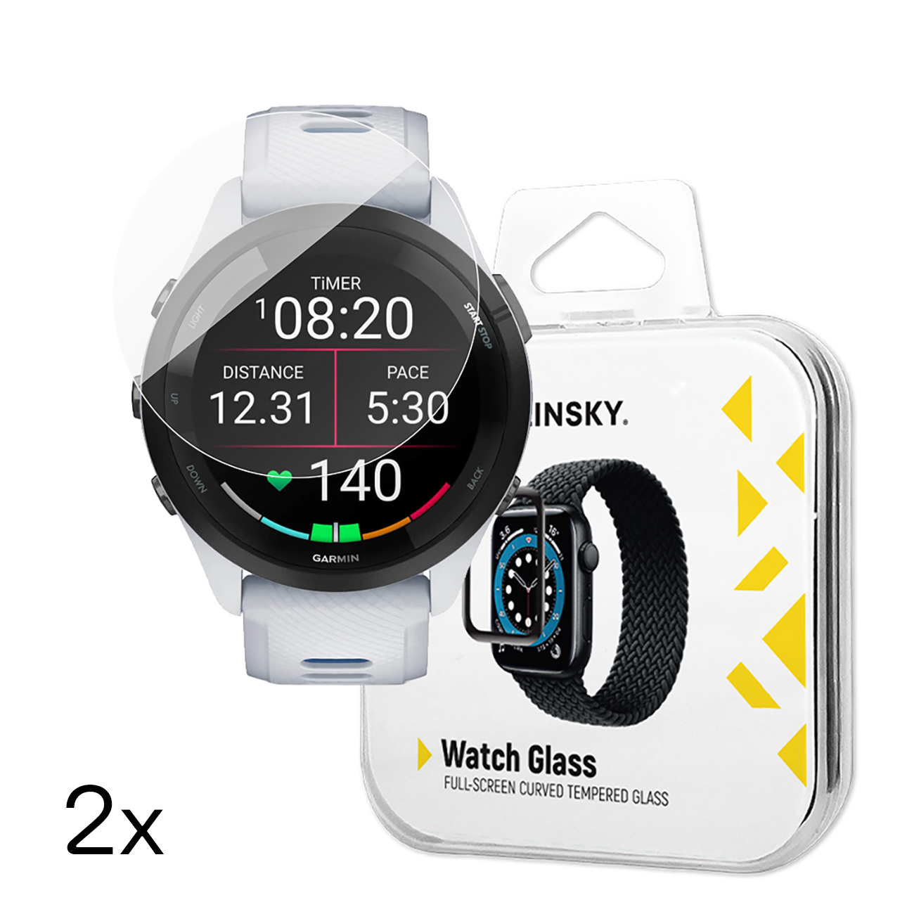 Wozinsky Pilno klijavimo grūdintas stiklas Garmin Forerunner 265S 46mm (2 vnt.)