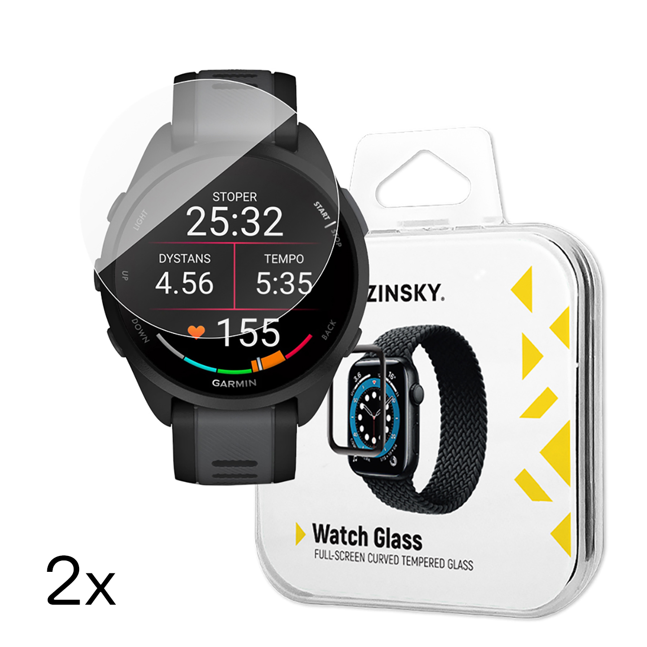 Wozinsky Pilno klijavimo grūdintas stiklas Garmin Forerunner 165 (2 vnt.)