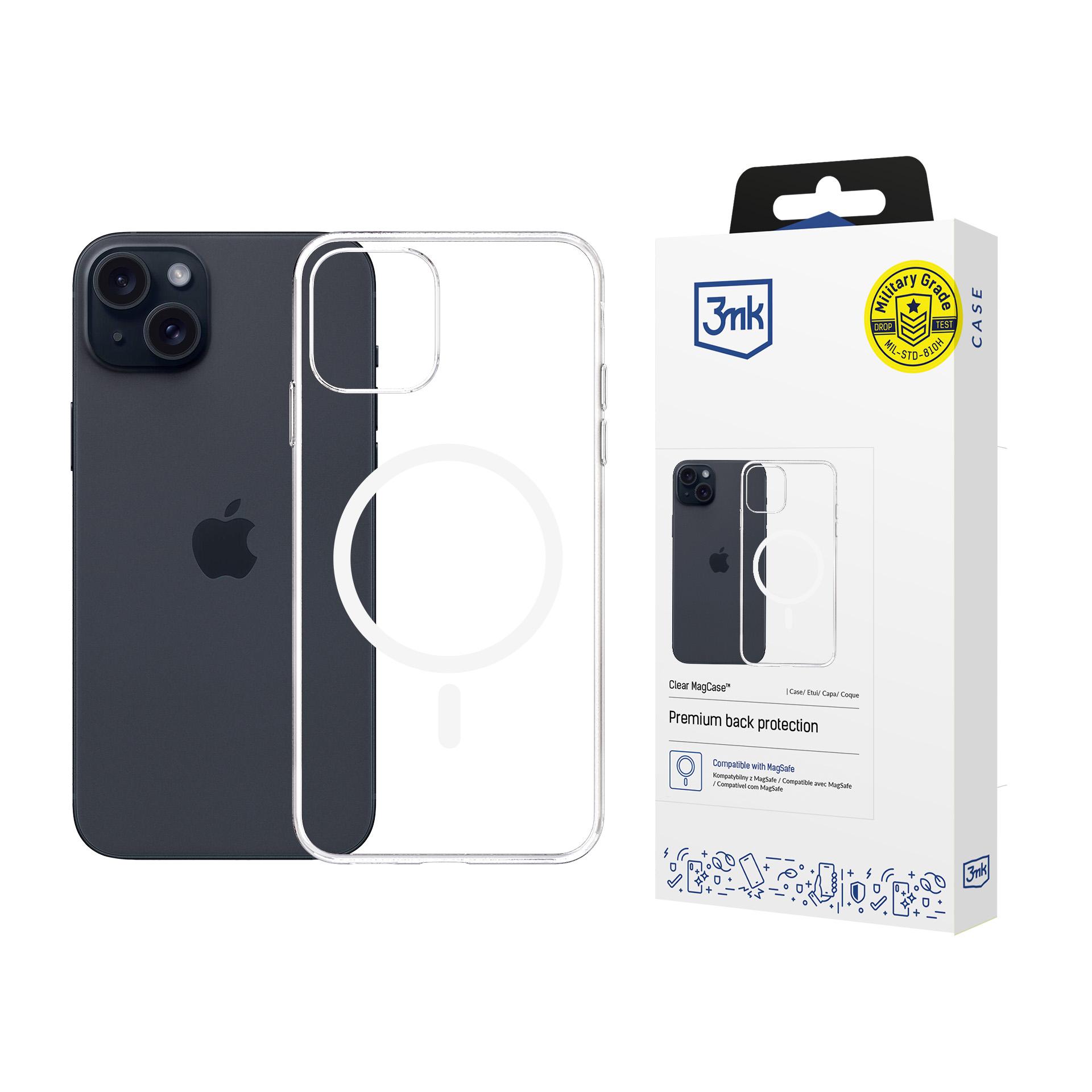 3mk Skaidrus Magnetinis dėklas Apple iPhone 15 - skaidrus