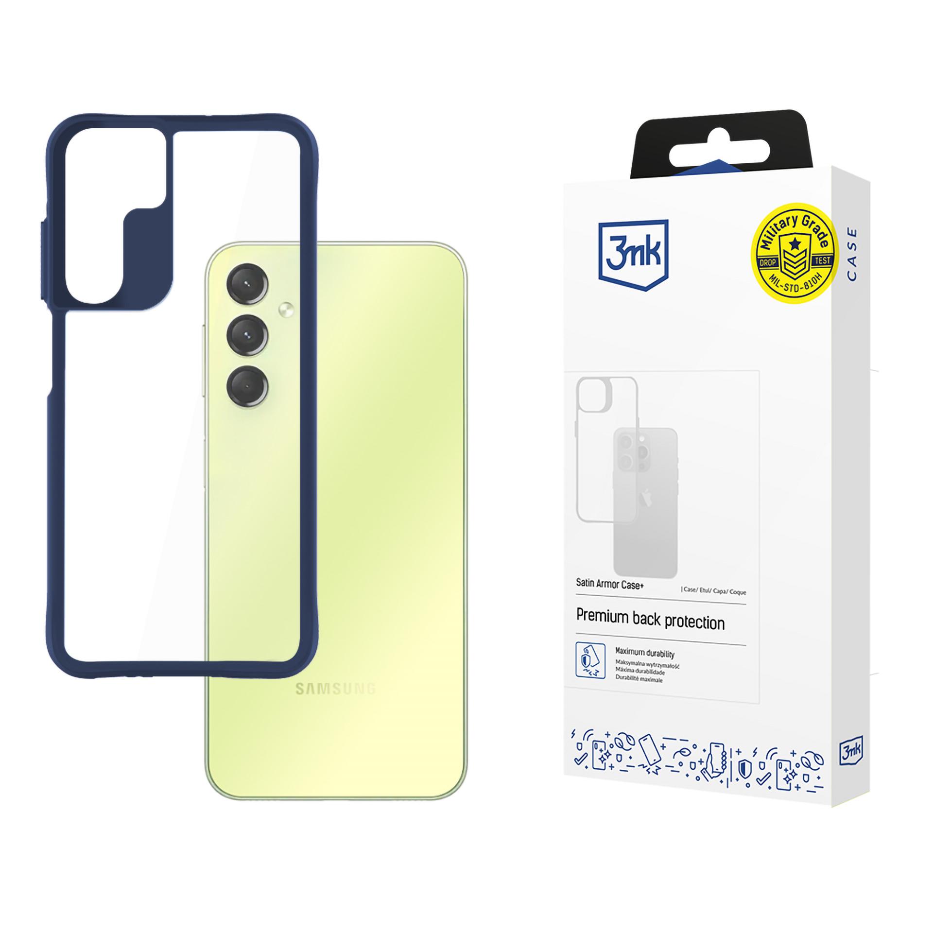 3mk Satin Armor dėklas telefonui mėlynas Samsung Galaxy A25 5G - permatomas
