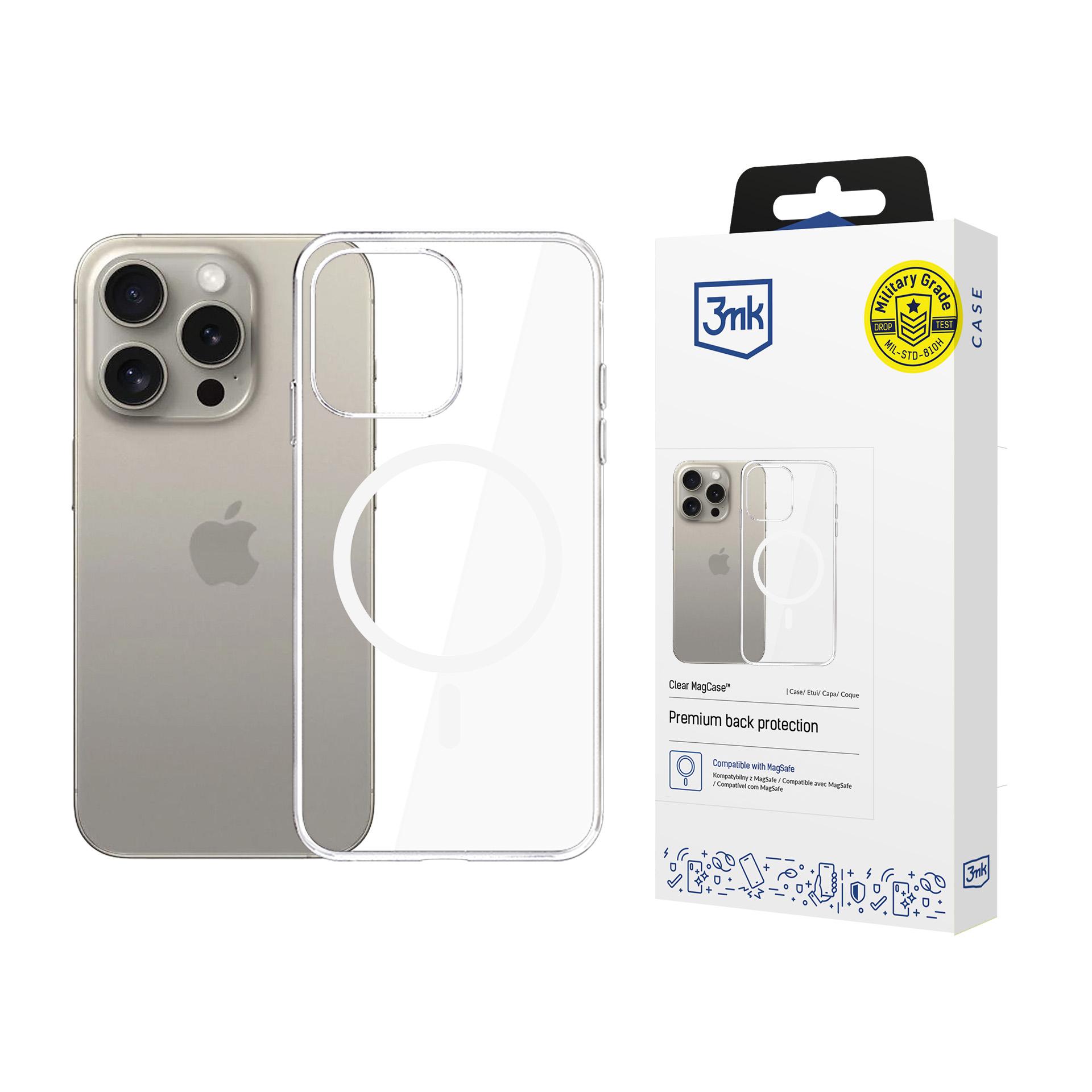 3mk Clear MagCase dėklas telefonui Apple iPhone 15 Pro – skaidrus