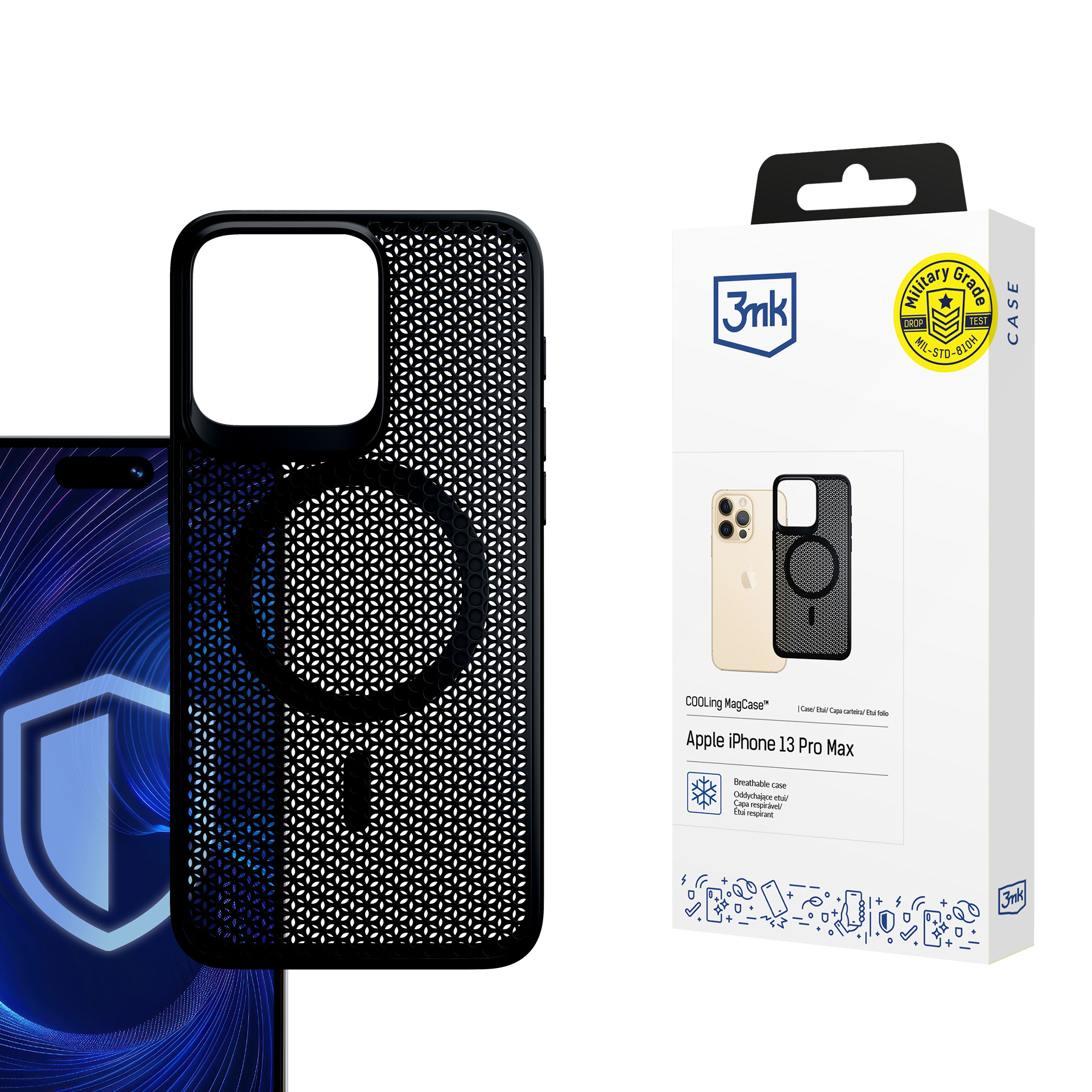 3mk COOLing MagCase dėklas telefonui Apple iPhone 13 Pro Max – juodas