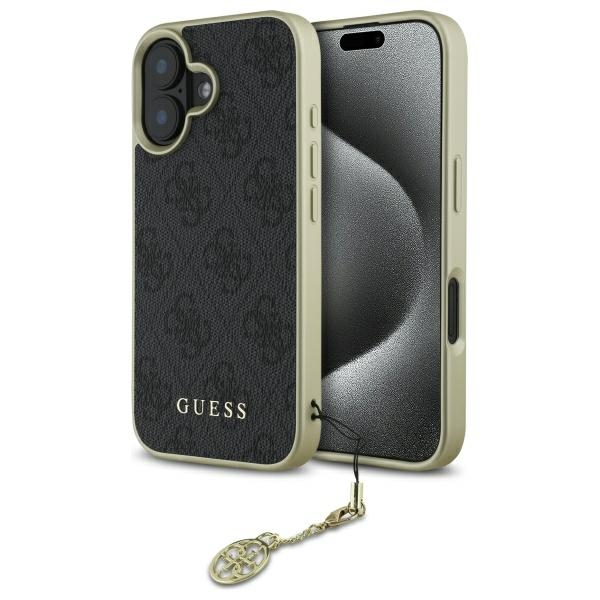 Guess 4G Charms Kolekcijos dėklas iPhone 16 Plus - juodas