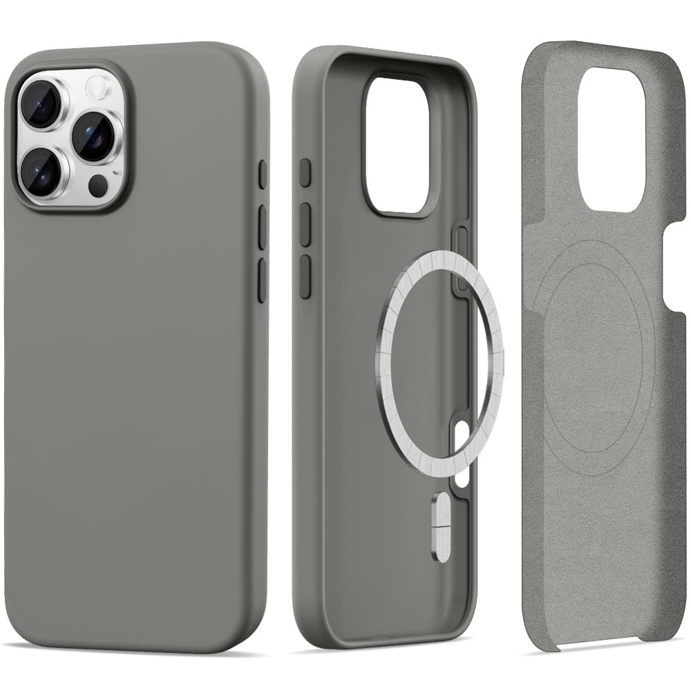 Tech-Protect Silikoninis Magnetinis Dėklas iPhone 16 Pro Max - Pilkas