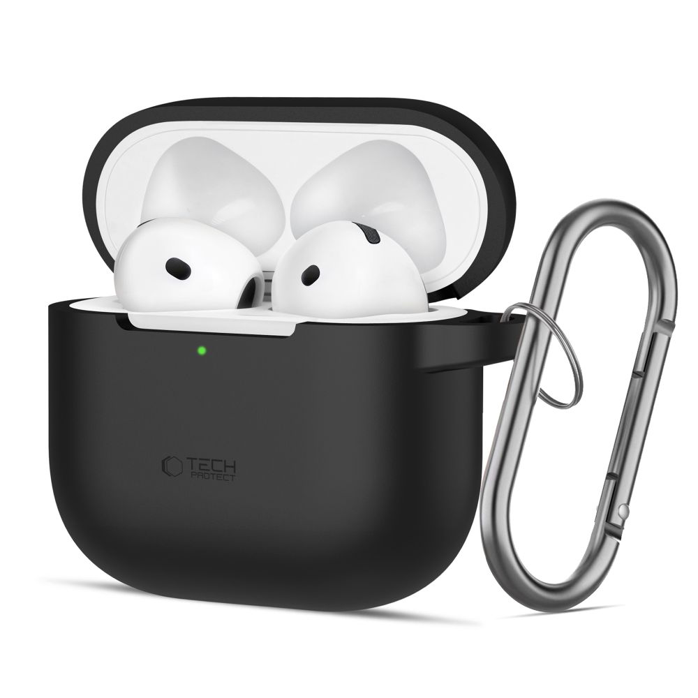 Tech-Protect silikoninis dėklas su kabliuku AirPods 4 - juodas