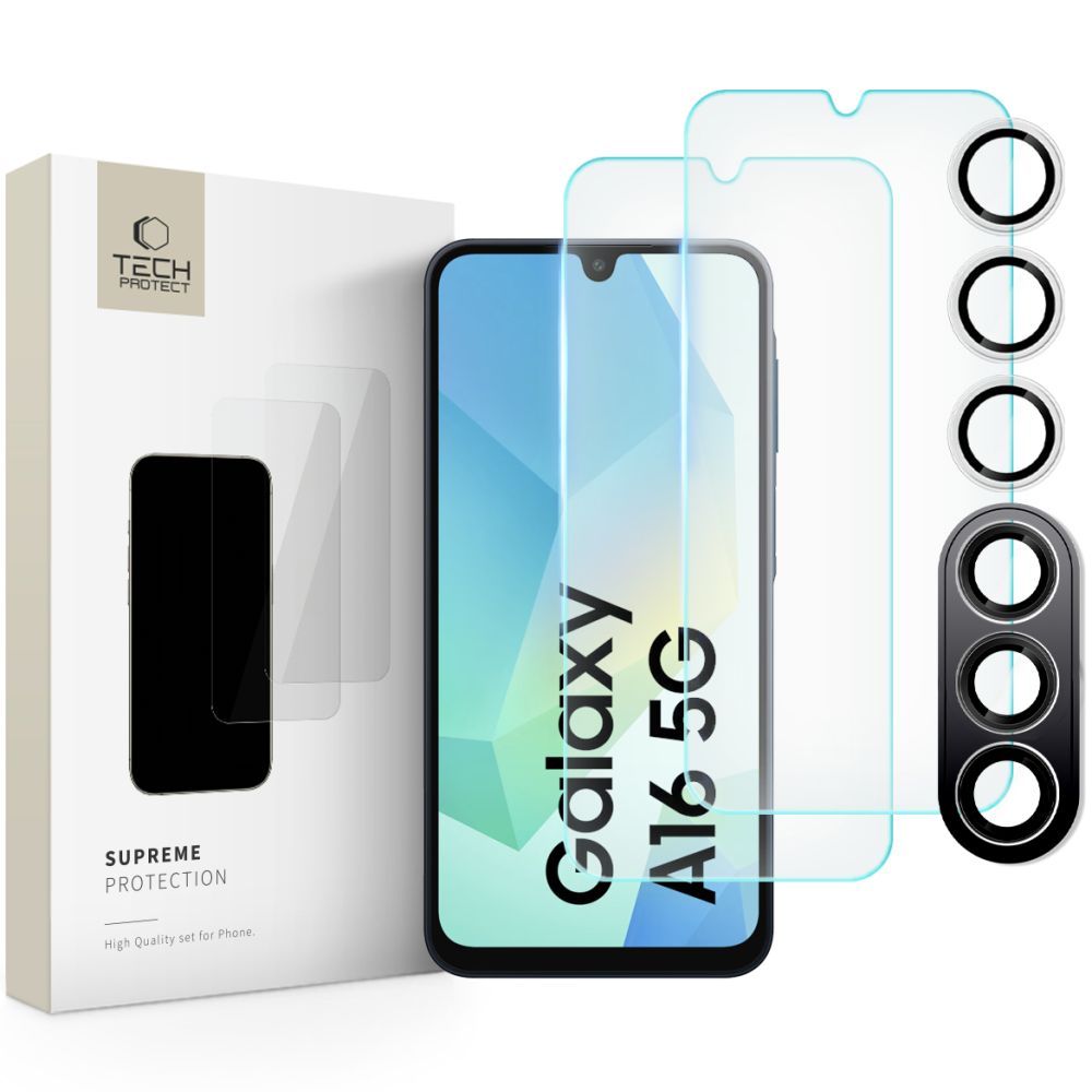 Tech-Protect Supreme rinkinys grūdintas stiklas Samsung Galaxy A16 4G / 5G - permatomas