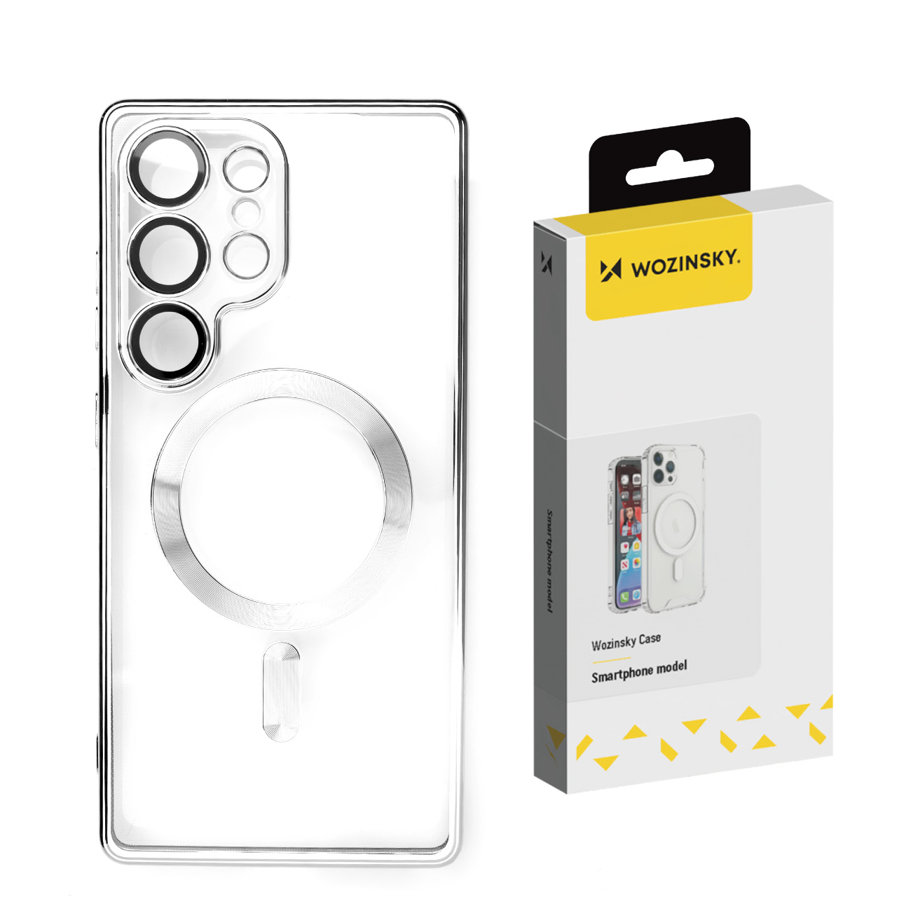 Wozinsky Padengtas dėklas su Magnetiniu Samsung Galaxy S25+ - Sidabrinis