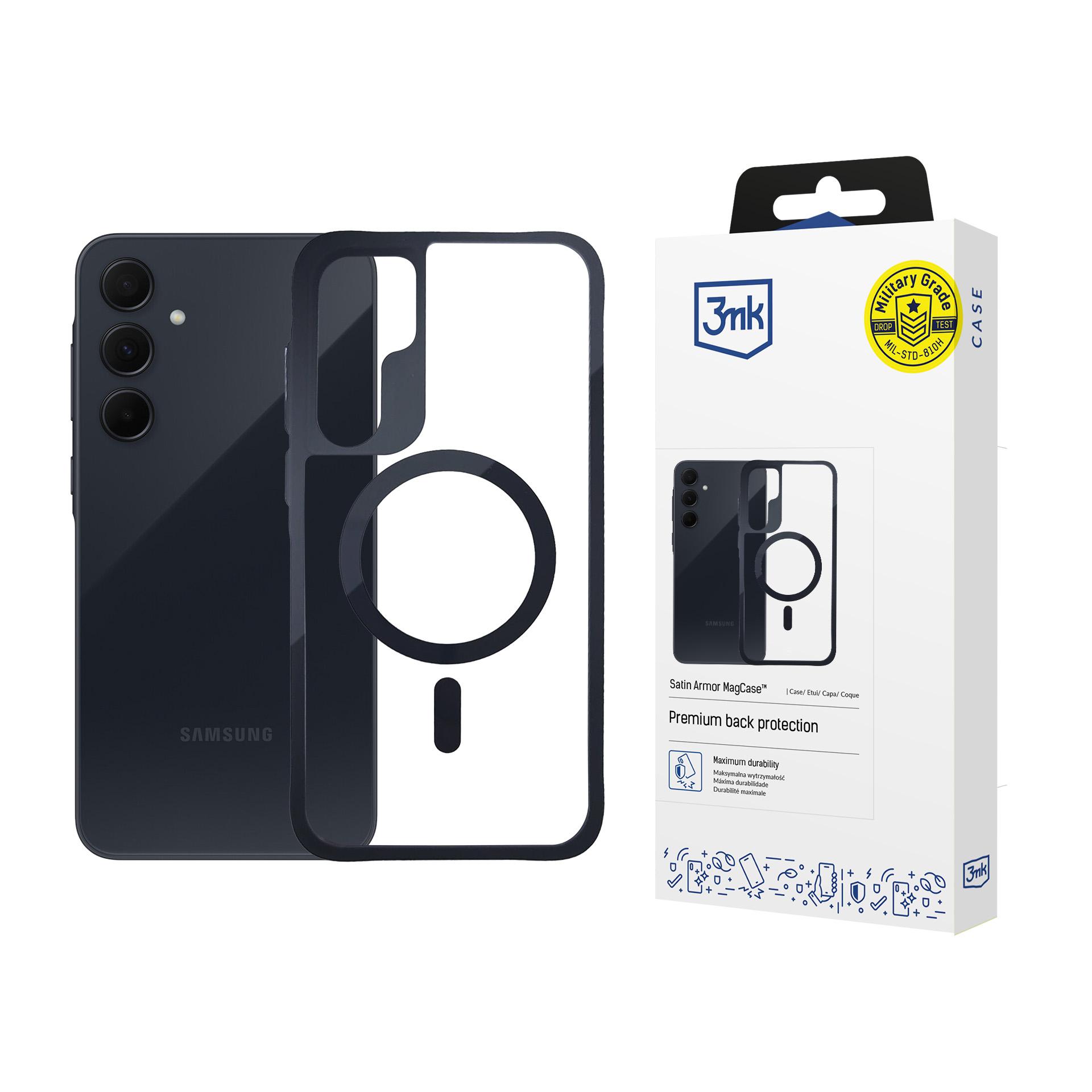 3mk Satin Armor Magnetinis dėklas telefonui Samsung Galaxy A35 5G - skaidrus