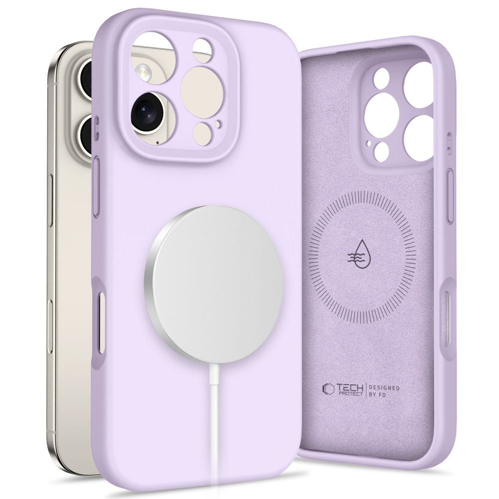 Tech-Protect Skysto silikono magnetinis dėklas telefonui iPhone 16 Pro Max - violetinis (m)