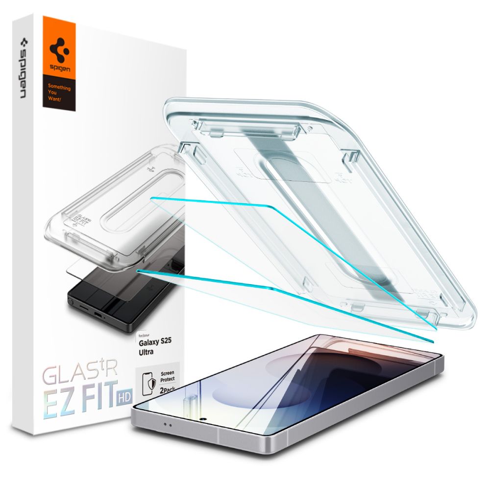 Spigen Glas.tR EZ FIT rinkinys 2 vnt. stiklo apsaugai Samsung Galaxy S25 Ultra - skaidrus
