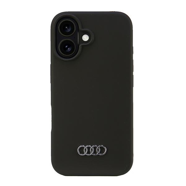 Audi Silikoninis dėklas telefonui iPhone 16 6.1" juodas/juodas kietas dėklas AU-LSRIP16-Q3/D1-BK