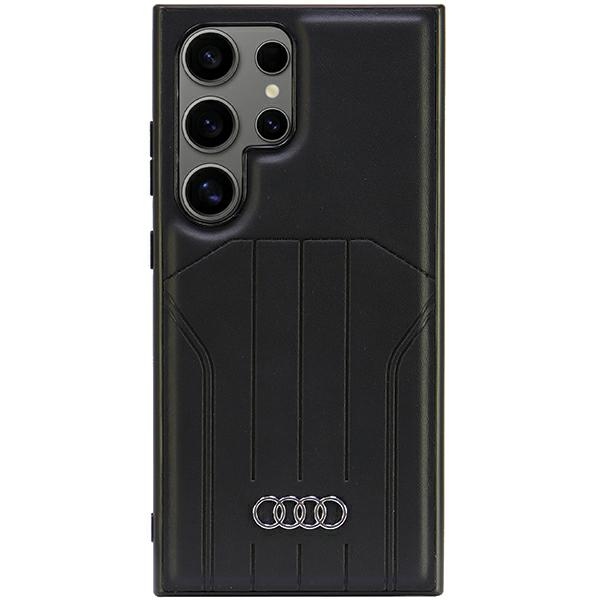 Audi Sintetinės odos Magnetinis dėklas telefonui S24 Ultra S928 juodas/juodas kietas dėklas AU-TPUPCMS24U-Q5/D1-BK