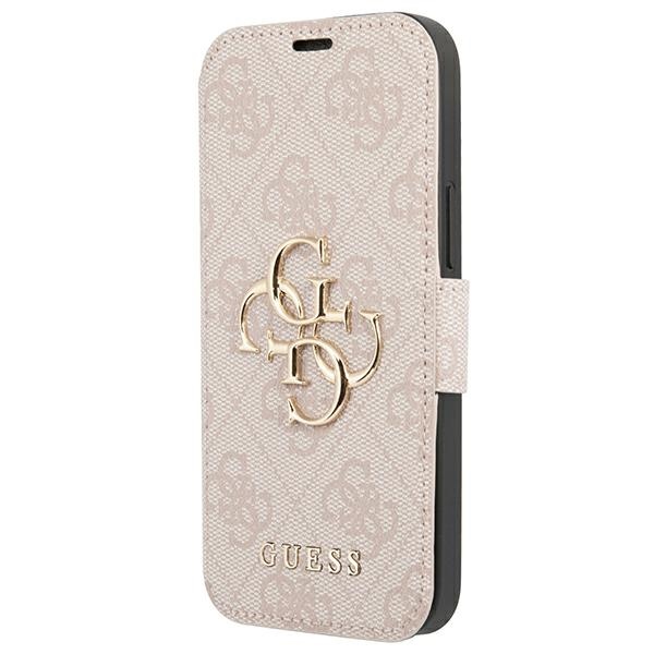 Guess GUBKP13X4GMGPI iPhone 13 Pro Max 6.7" dėklas rožinis 4G Big Metal Logo