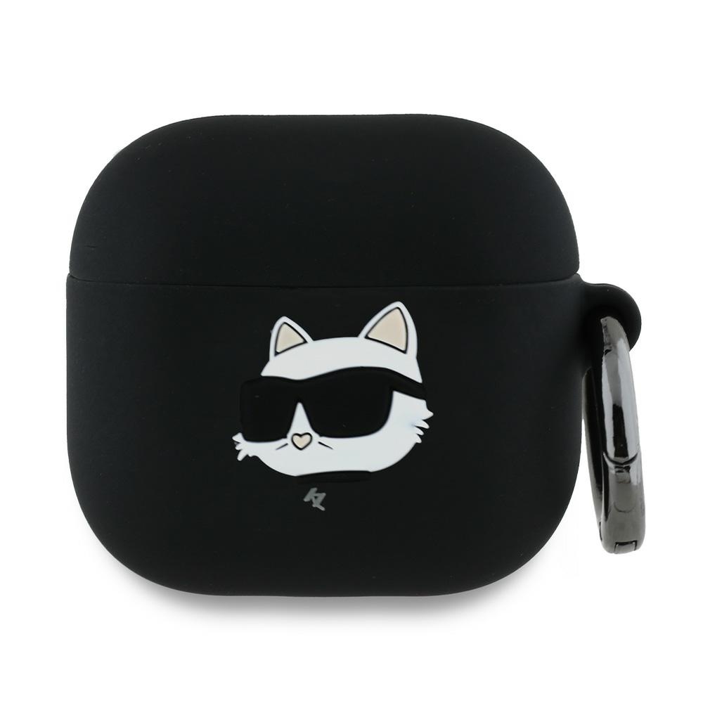 Karl Lagerfeld Silikoninis Choupette Head 3D dėklas AirPods 4 – juodas