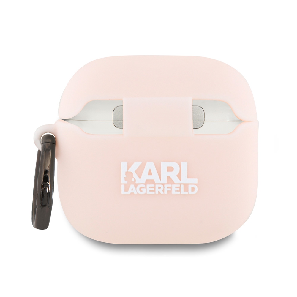 Karl Lagerfeld silikoninis Choupette galvos 3D dėklas AirPods 4 - rožinė