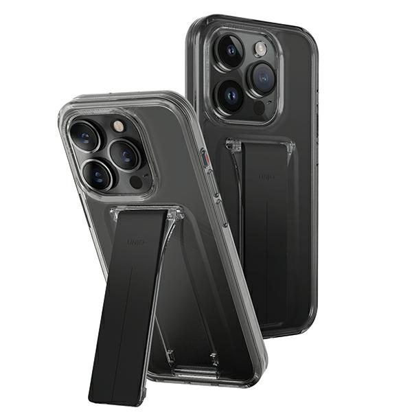 Uniq dėklas Heldro Mount su stovu iPhone 15 Pro Max 6.7" dūminis