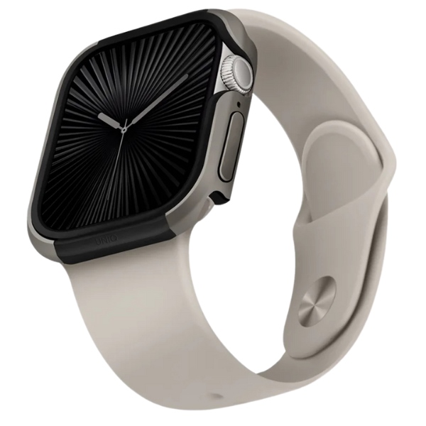 Uniq dėklas Valencia Apple Watch Series 46mm sidabrinis/titano sidabrinis