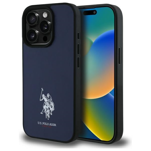US Polo USHCP15XPGEV iPhone 15 Pro Max 6.7" tamsiai mėlynas Siuvinėta DH spalva Odinis