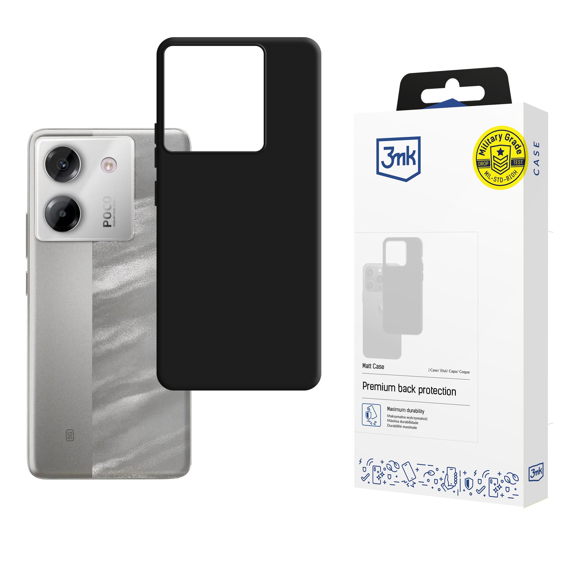 3mk matinė dėklas telefonui Xiaomi Poco M7 Pro 5G - juodas