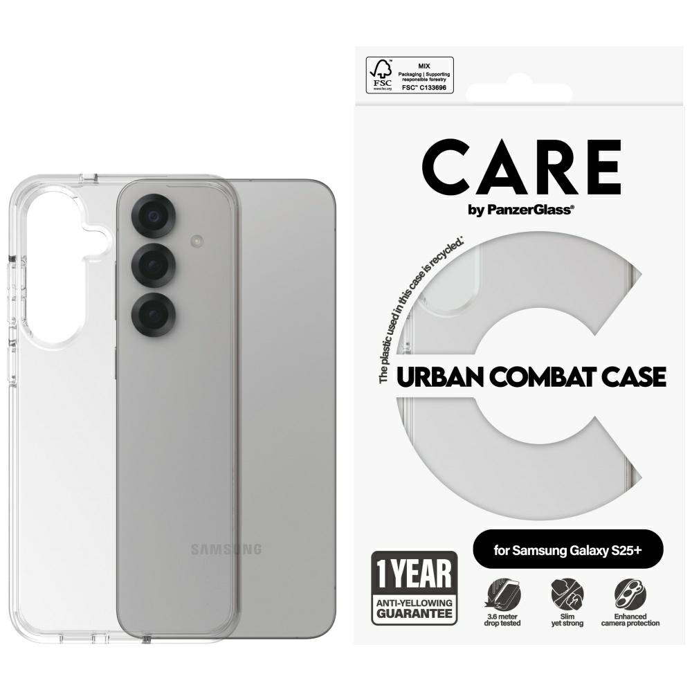CARE by PanzerGlass Flagship Urban Combat dėklas Samsung Galaxy S25+ - skaidrus
