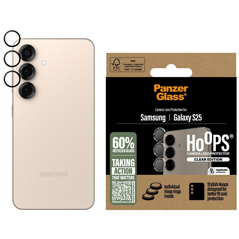 PanzerGlass Hoops objektyvo apsauginis stiklas Samsung Galaxy S25 skaidrus