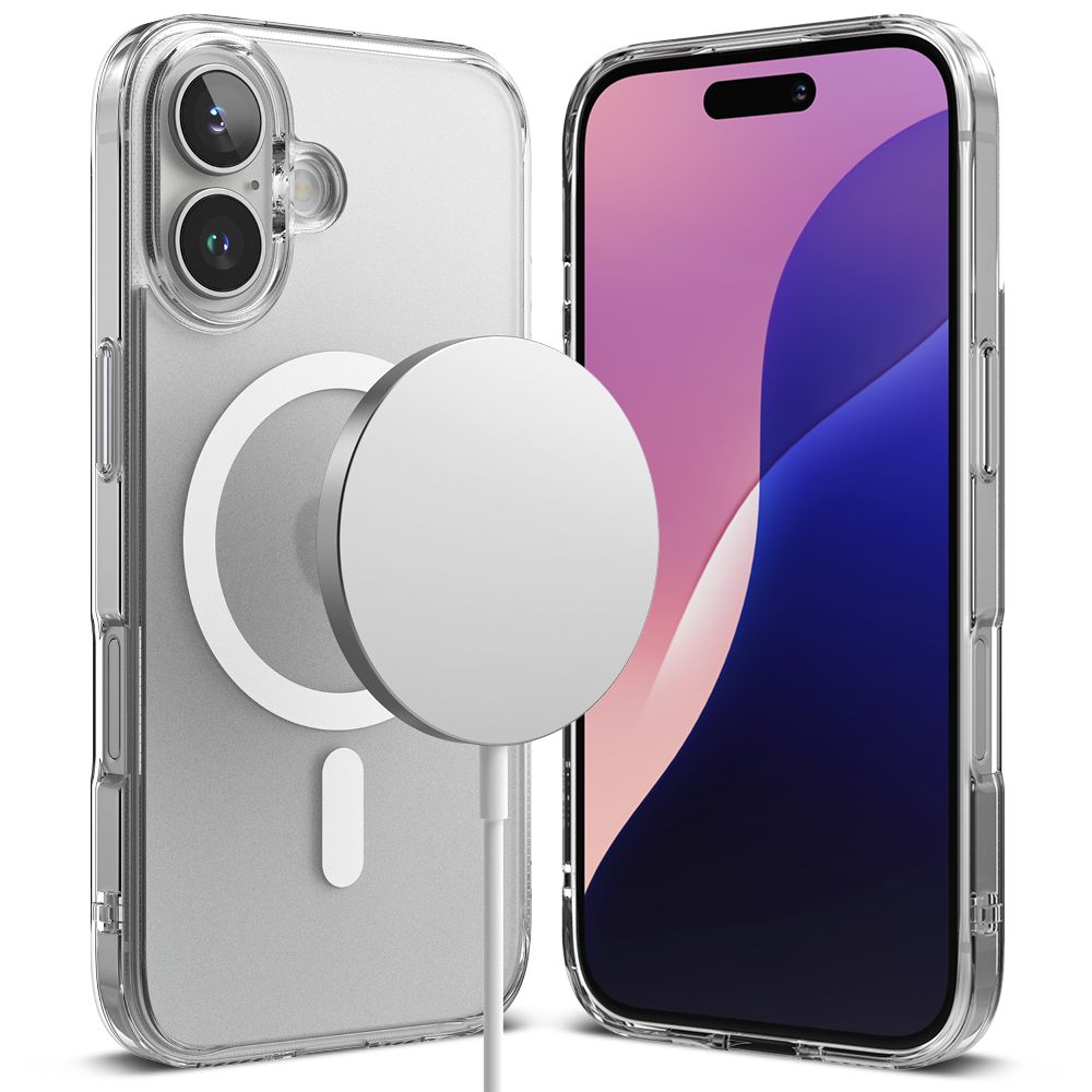 Ringke Fusion Magnetinis iPhone 16 dėklas - matinė skaidri