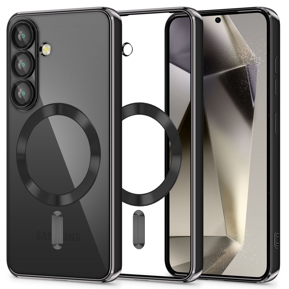 Tech-Protect MagMat MagSafe dėklas telefonui Samsung Galaxy S25 - skaidrus juodas