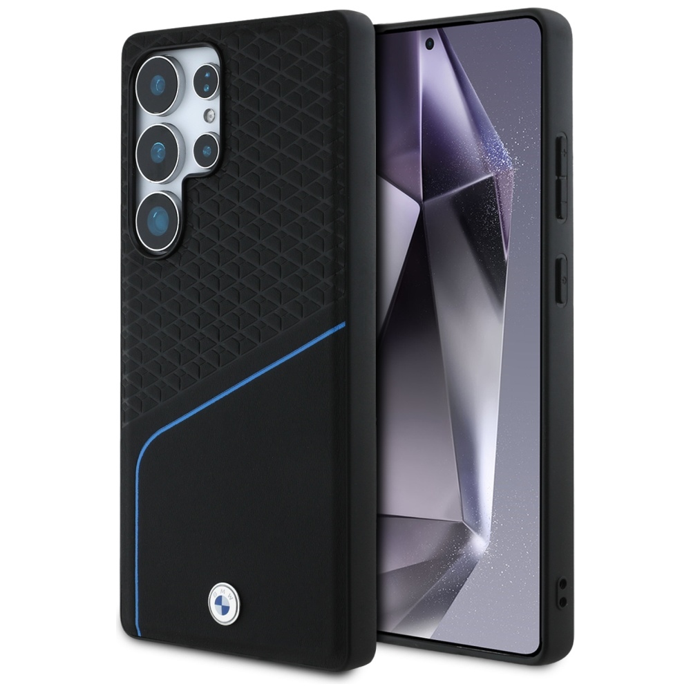 BMW odinis tekstūruotas ir lygus MagSafe dėklas, skirtas Samsung Galaxy S25 Ultra – juodas